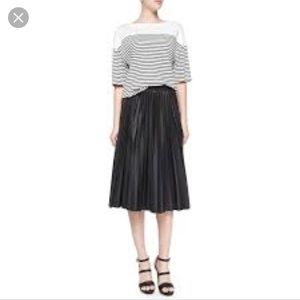 Theory Zeyn Pleated Leather Skirt (NWT)